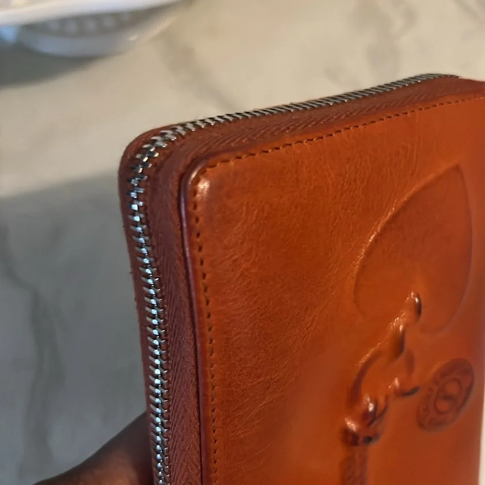 Yves Saint Laurent Burnt Orange Leather Wallet - Picture 9 of 9